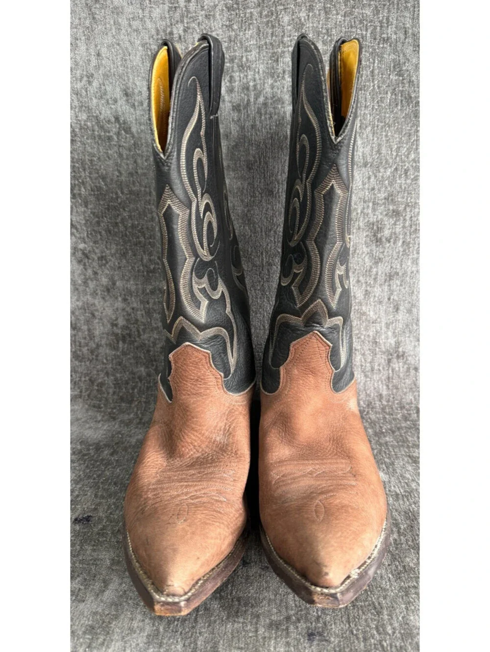 Nocona Mens Vintage Western Cowboy Boots Size 10 D Brown Leather USA 4057